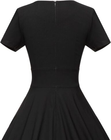 GownTown Vintage Dresses Short Sleeves Cocktail Swing Dress Wrap Top Dress with Pockets in Kuwait