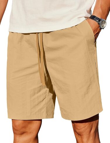COOFANDY Men's Casual Shorts Elastic Waist Drawstring Lightweight Summer Beach Shorts in Saudi Arabia