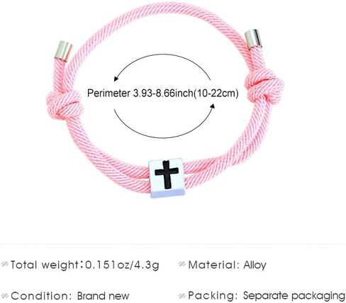 Handmade Adjustable Christian Cross Braided Rope Bracelet Multicolor ross Woven String Bracelets for Women Men Lucky Protection Religious Faith Jewelry Gifts in Saudi Arabia