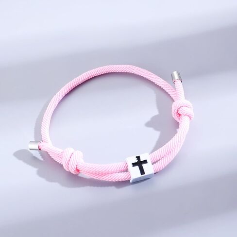Handmade Adjustable Christian Cross Braided Rope Bracelet Multicolor ross Woven String Bracelets for Women Men Lucky Protection Religious Faith Jewelry Gifts in Saudi Arabia