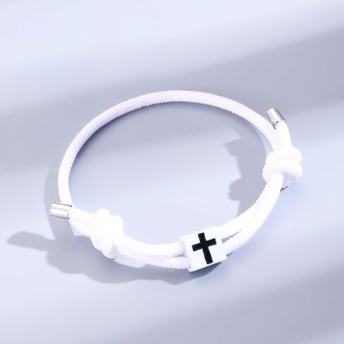 Handmade Adjustable Christian Cross Braided Rope Bracelet Multicolor ross Woven String Bracelets for Women Men Lucky Protection Religious Faith Jewelry Gifts in Saudi Arabia