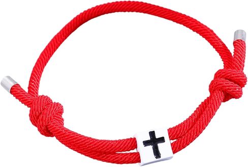 Handmade Adjustable Christian Cross Braided Rope Bracelet Multicolor ross Woven String Bracelets for Women Men Lucky Protection Religious Faith Jewelry Gifts in Saudi Arabia