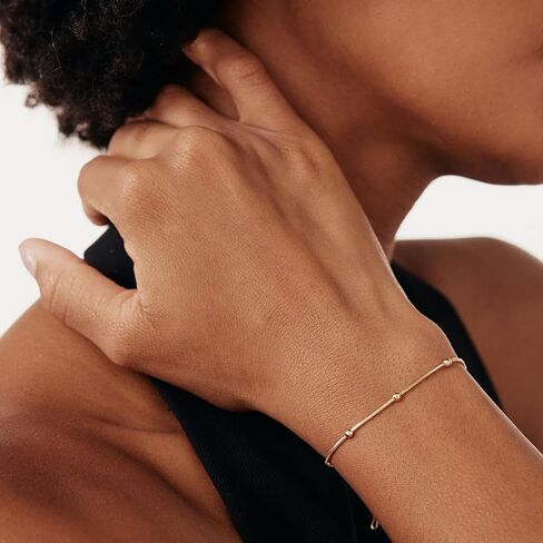 سوار GELIN Ball Bead Station من الذهب الخالص عيار 14 قيراط in Kuwait