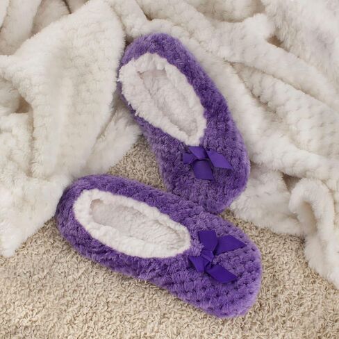 BambooMN Adult Super Soft Warm Cozy Fuzzy Soft Touch Sleeper Slippers Non-Slip Lined Socks in Kuwait