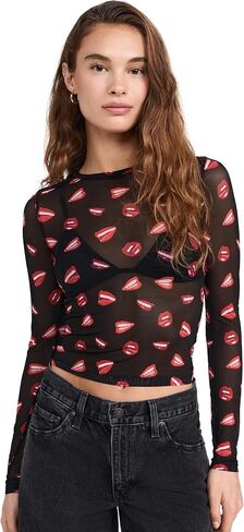 بلوزة Delaina النسائية ذات الأكمام الطويلة من Alice + olivia in Kuwait