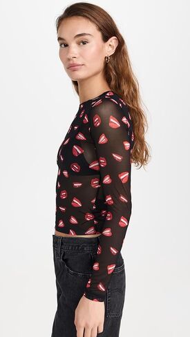 بلوزة Delaina النسائية ذات الأكمام الطويلة من Alice + olivia in Kuwait