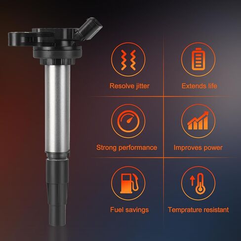 UF596 مجموعة من 4 ملفات إشعال متوافقة مع Toyota Corolla 2009 2010 2011 2012 2013 2014 2015 2016 2017 مجموعة ملفات Prius لـ Scion XD IM، لكزس CT200h 1.8L L4 يستبدل OE 90919-02252 in Kuwait