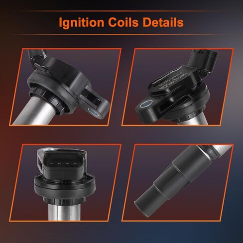 UF596 مجموعة من 4 ملفات إشعال متوافقة مع Toyota Corolla 2009 2010 2011 2012 2013 2014 2015 2016 2017 مجموعة ملفات Prius لـ Scion XD IM، لكزس CT200h 1.8L L4 يستبدل OE 90919-02252 in Kuwait