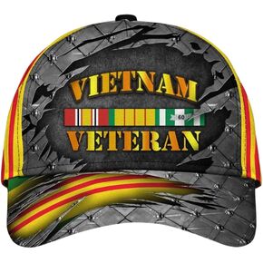 Premium Vietnam Veteran Hat, Veteran Hat for Men, Military Gift for Grandpa Dad Husband, Adjustable Strap Back