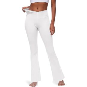 Yoga Pants with Pockets for Women Crossover Flare Leggings Wide Leg Pants for Women Tummy Control