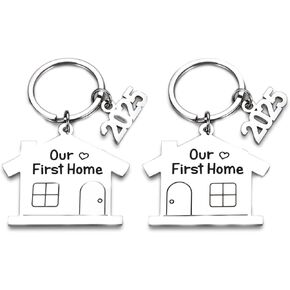 ZZP 2025 New Home Keychain, Housewarming Gifts New Home, First Home Gift for Couple Friends, New Home Apartment Gifts for Women Men Family, First Home Keyring, Closing Gifts for Home Buyers