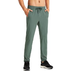 CRZ YOGA Men's Stretch Athletic Pants - 30'' Slim Fit Elastic Waist Workout Running Gym Track Pant with Pockets