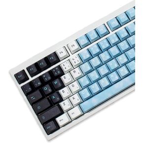 x KeyGenius PBT Keycaps Set - Cherry Profile 75 Percent Japanese Custom Keycap, 156 Keys Milk White Keyboard Keycaps, for ANSI/ISO 61/64/68/84/87/100/104/108 Cherry MX Mechanical Keyboard