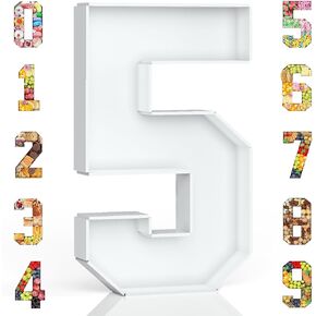 Cardboard Number for Charcuterie, 13.7" Cardboard Number 5 Fillable Number for Food Paper Mache Number Boxes for Cupcake Sweet Candy 5th Birthday Anniversary Party Decorations