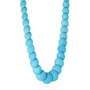 Turquoise Choker Necklace Large Chunky Turquoise Necklace Boho Chain Necklace Beach Summer For Women Jewelry
