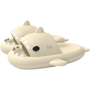 Shark Slides for Men and Women, Cloud Fun Animal Slipper for Adult, Cozy Non-Slip Shark Sandals for Bathroom, Outdoor