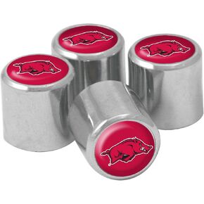 NCAA Arkansas Razorbacks Metal Tire Valve Stem Caps, 4-Pack
