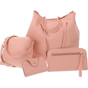 Holibanna 4pcs Satchel Purse Set Women Handbag Purse Wallet Shoulder Bag Set Casual Bag Set
