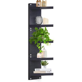 Defined Deco 5 Tier Wall Shelves White-Vertical Column Shelf Floating Storage Home Display-Lack Wall Shelf Unit,Organizer Tall Tower Design Utility Shelving for Home, Bedroom,Living Room,Office Decor