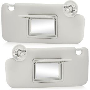 Gray Driver Left + Passenger Right Side Sun Visor Replacement Compatible with 2012 2013 2014 2015 2016 Chevrolet Chevy Sonic, 2013 2014 2015 2016 Chevrolet Spark Replace P95327509, P95327507