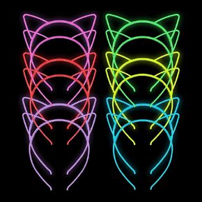 24 Pcs Glow in the Dark Headbands, luminous Hairhoop Hair Band Hair Accessories for Party, Festival,Concert