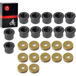 12pcs A Arm Bushing & Dust Cover Seal Caps Rebuild Kit for Yamaha YFZ450 Raptor 125 250 660 700 Banshee 350 YFZ350 Blaster 200 YFS200 5YT-23517-00-00 90381-15088-00
