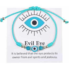 Evil Eye Bracelets Blue Pink Eye Bracelet Evil Eye Jewelry Bracelet Dainty Woven Bracelets for Women