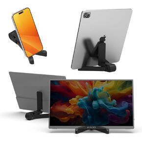 Kado Portable Monitor Stand Aluminum Alloy, Tablet Holder Phone Clamp for Display 6" to 16", Wall Mount 3M Cubical Mount for Portable Monitor 15.6", Kitchen Cabinet Tablet Holder for iPad Surface Pro