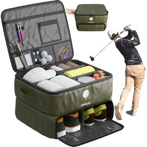 Makuei 2 Layer Golf Trunk Organizer for Suv - Waterproof Golf Trunk Bag desgined with ventilated compartments with modular organizers to customize storage - Great golf gift