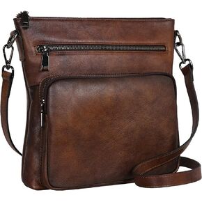 HESHE Genuine Leather Shoulder Bag for Women Trendy Crossbody Purse Work Bag for Everyday