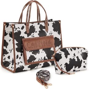 Crossbody Handags Purses For Women 2pcs/Set,Vegan Leather Satchel Tote Bag Purse Set,Top Handle Bag For Work Travel