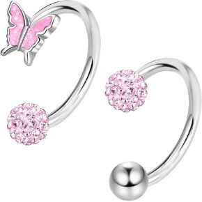 16G Lip Rings Septum Rings 316L Stainless Steel Daith Helix Tragus Cartilage Earrings Hoop Rook Lobe Lip Piercing for Women Men