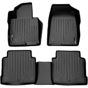SMARTLINER Custom Fit Floor Mats 2 Row Liner Set Black for 2015-2019 Hyundai Sonata / 2016-2019 Kia Optima