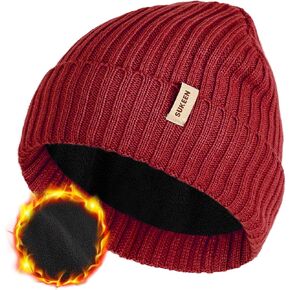 Sukeen Winter Beanie for Men Women Fleece Lined Soft Warm Winter Hat Waterproof Cuffed Skull Cap for Cold Weather
