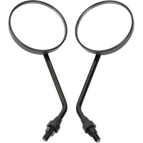 Motorcycle 3.94"" Round Rearview Mirror Retro Round CNC Rearview Mirror Universal 10mm Clear Rear View Side Mirror Replacement for Honda Suzuki Yamaha Kawasaki Harley most motorcycles