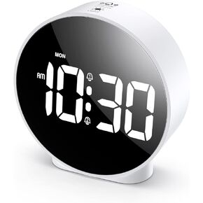 ORIA Digital Alarm Clock, HD LED Display Digital Alarm Clock, Simple Table Clock, Electronic Desk Clock, Dual Alarms, 12/24Hr, 4 Adjustable Brightness for Bedroom, Office, Table