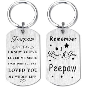 Resdink Peepaw Keychain from Grandkids, Remember I Love You Peepaw Gifts, Peepaw Happy Birthday Gift Ideas, Best Peepaw Present