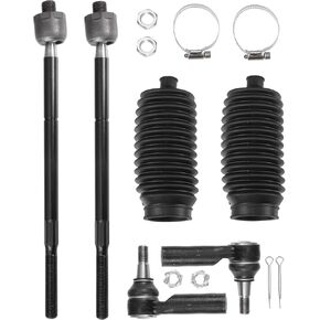 X AUTOHAUX 6 Pcs Front Inner Outer Tie Rod Ends W/Boots Suspension Steering Tie Rod End for Ram 1500 2013-2018 5-LUG for Ram 1500 Classic 2019-2022 Drag Link