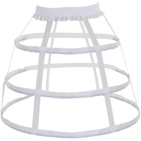 DUNHAO COS Women's Crinoline Wedding Skirt Underskirt 3 Hoop Cage Skirt One Size