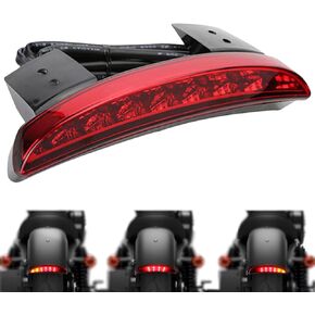 Motorcycle Chopped Rear Fender Edge LED Brake License Plate Tail Light Stop Running Light Turn Signal Lamp for Harley Sportster XL883N 1200N XL1200V XL1200X,Red