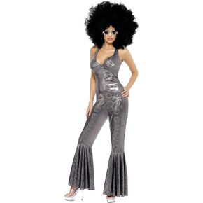 Smiffy's Women's Disco Diva Costume Flared Jumpsuit