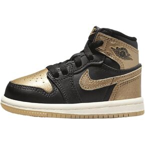 Jordan Toddler's 1 Retro High OG Black/Metallic Gold-Sail (FD1413 071)