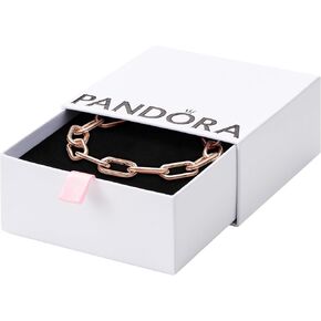 PANDORA ME Link Chain Bracelet - 14k Rose Gold-Plated Bracelet for Women - Compatible ME Charms - Features 3 Connectors - Made Rose - Gift for Her, With Gift Box