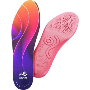 MOVE Baseline - Performance & Comfort Insoles with Low Profile, Shock Absorption - Relieve Plantar Fasciitis, Foot Pain, Comfort, and Maximum Freedom of Movement (Men 10-10.5 / Women 11.5-12)