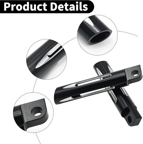 2 Pcs Motorcycle Rear Footpegs CNC Cut Threaded Mounting Foot Pegs Footstool Pedals Replacement for Harley Sportster Road King Electra Glide Fat Bob Dyna Touring Black in Kuwait