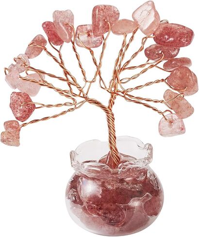 Pandahall Green Aventurine Crystal Money Tree Chakra Gemstone Crystal Tree Crystals Chip Stone Decoration Tree of Life Money Tree with Vase Base Feng Shui Decor for Home Office Desk Ornaments in Saudi Arabia
