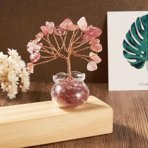 Pandahall Green Aventurine Crystal Money Tree Chakra Gemstone Crystal Tree Crystals Chip Stone Decoration Tree of Life Money Tree with Vase Base Feng Shui Decor for Home Office Desk Ornaments in Saudi Arabia