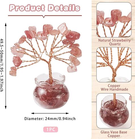 Pandahall Green Aventurine Crystal Money Tree Chakra Gemstone Crystal Tree Crystals Chip Stone Decoration Tree of Life Money Tree with Vase Base Feng Shui Decor for Home Office Desk Ornaments in Saudi Arabia