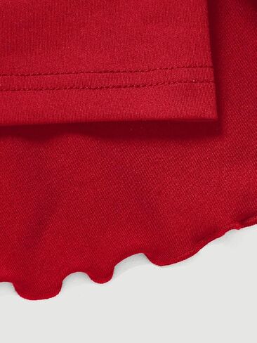 WDIRARA Women's Layered Ruffle Hem Mini Skirt High Waisted Stretchy Drawstring Skirts in Saudi Arabia