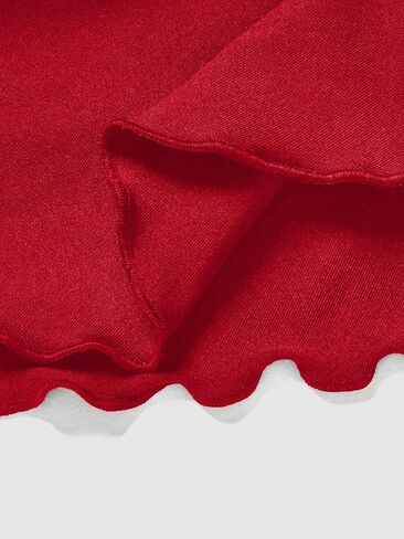 WDIRARA Women's Layered Ruffle Hem Mini Skirt High Waisted Stretchy Drawstring Skirts in Saudi Arabia